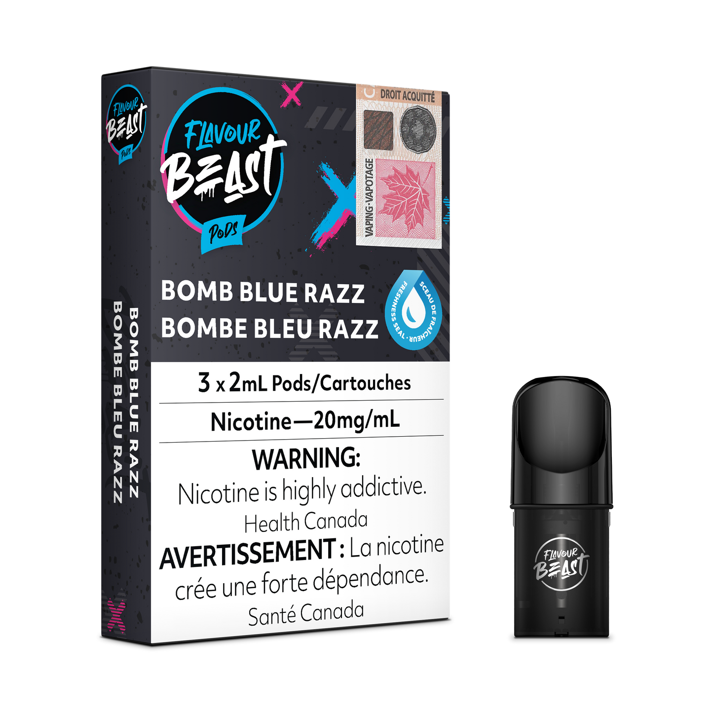 FLAVOUR BEAST PODS BOMB BLUE RAZZ