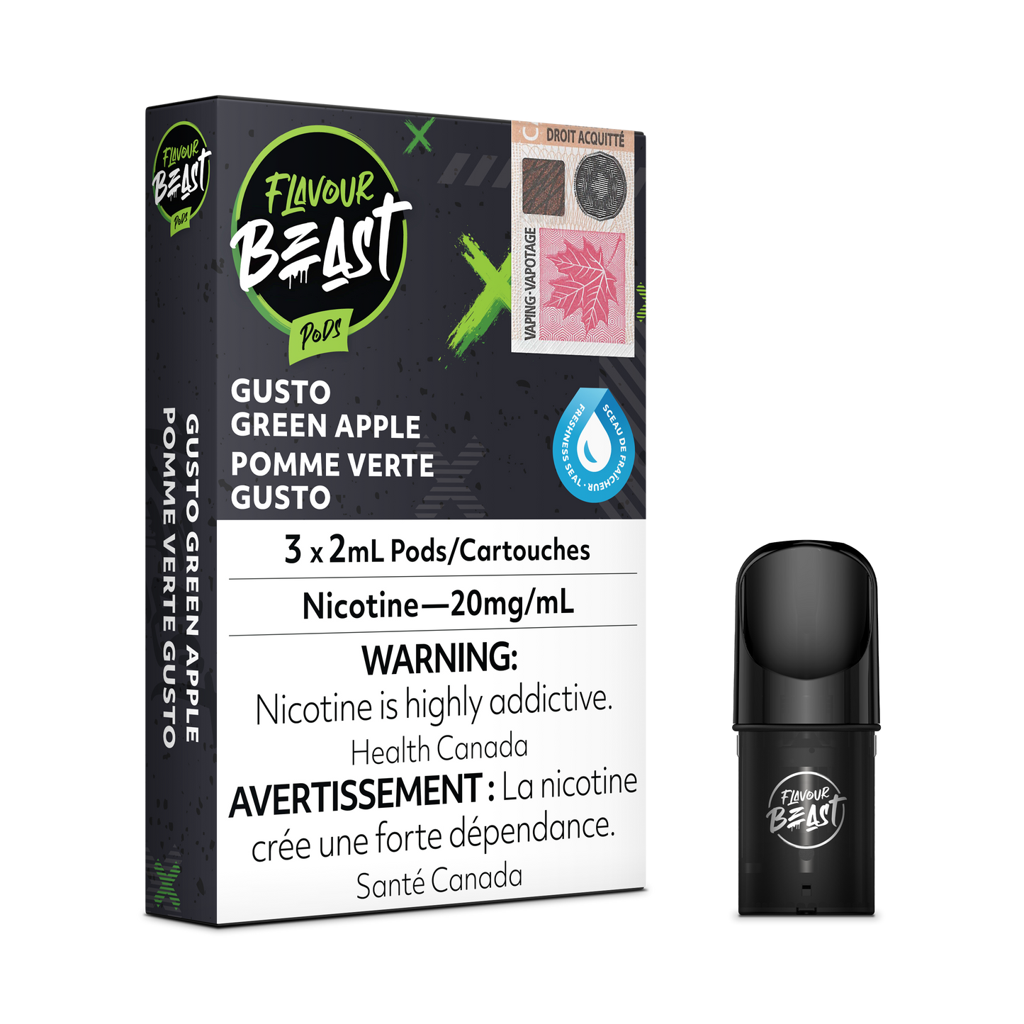 FLAVOUR BEAST PODS GUSTO GREEN APPLE