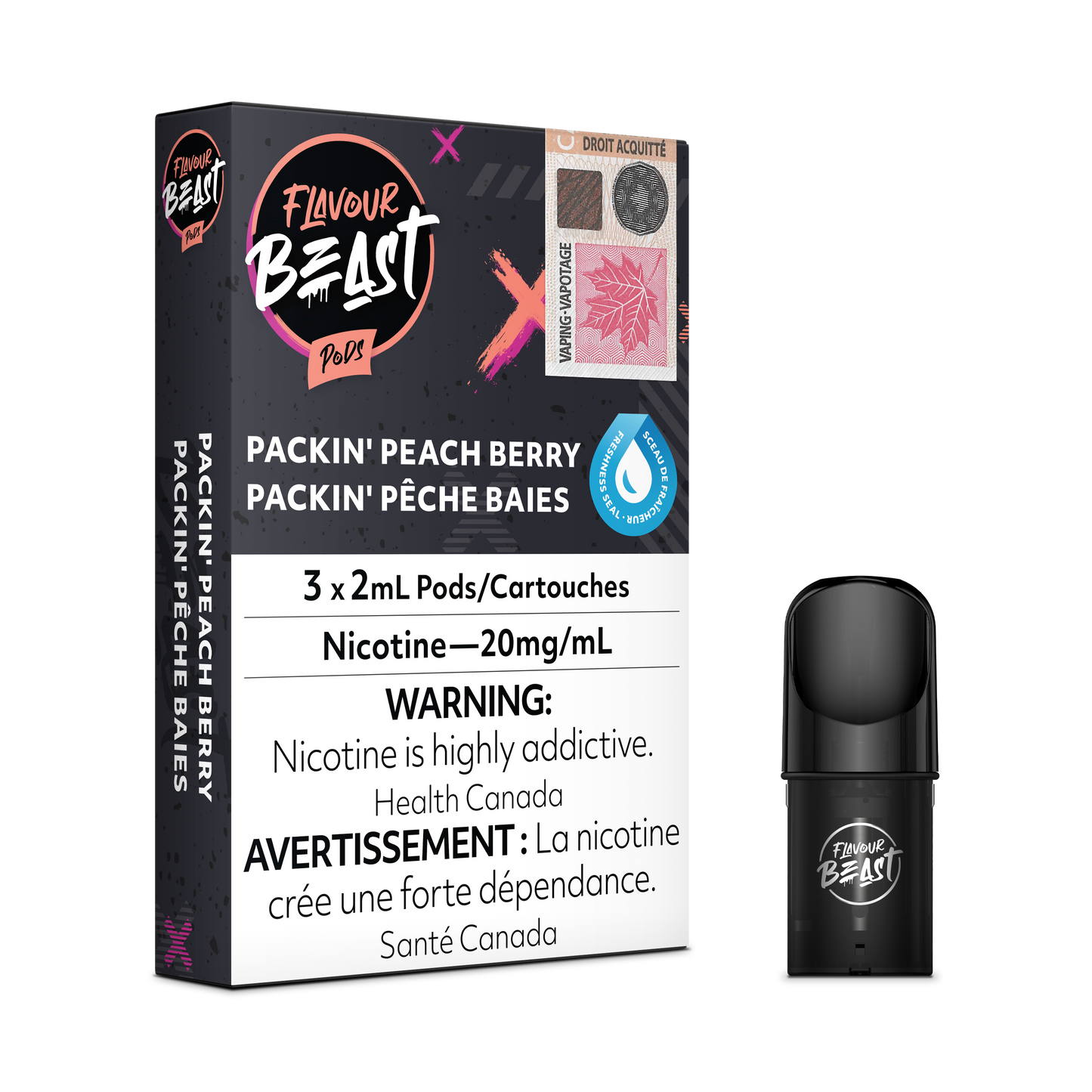 FLAVOUR BEAST PODS PACKIN PEACH BERRY