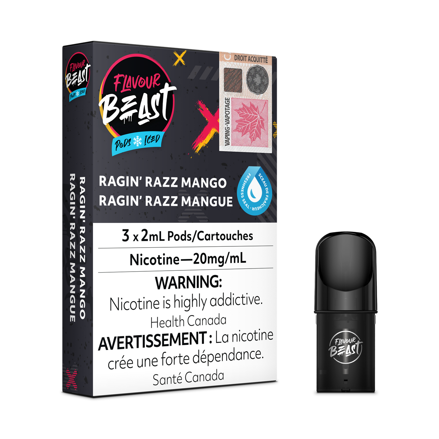 FLAVOUR BEAST PODS RAGIN RAZZ MANGO