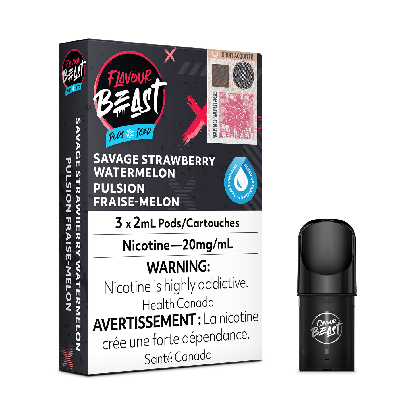 FLAVOUR BEAST PODS SAVAGE STRAWBERRY WATERMELON