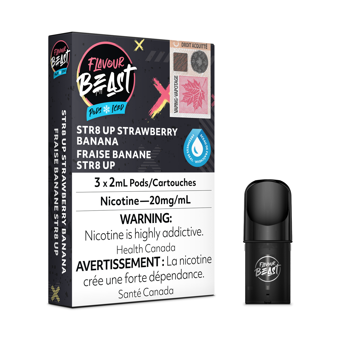 FLAVOUR BEAST PODS STR8 STRAWBERRY BANANA