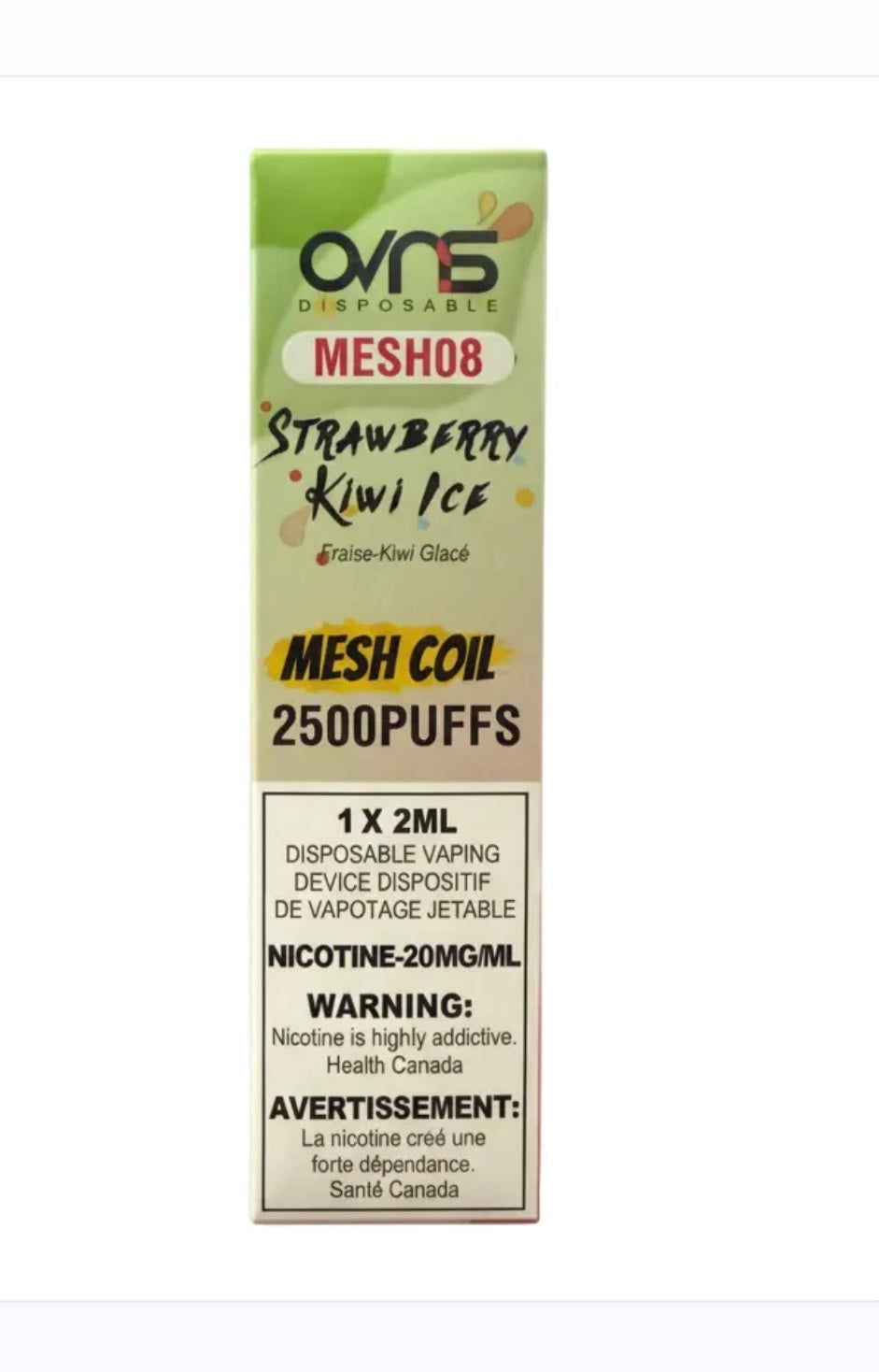 OVNS MESH08 2500 Disposable Strawberry Kiwi Ice