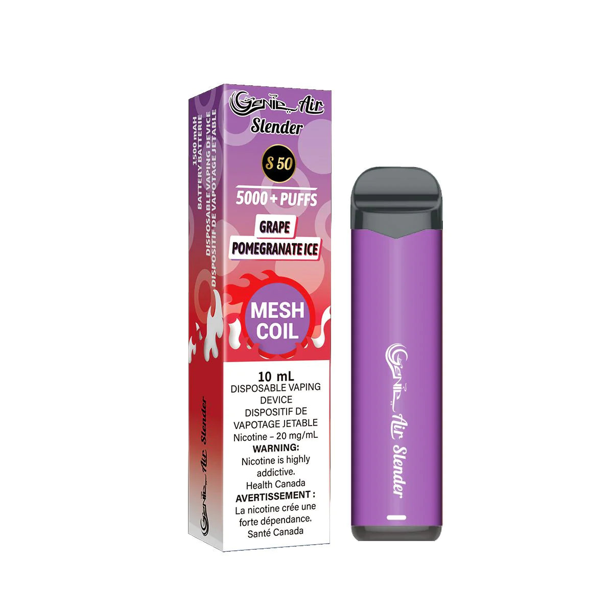 Genie Air Slender 5000 Disposable Grape Pomegranate Ice