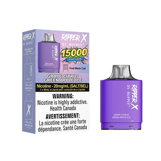 Ripper 15000 Level X Pods Grape Citrus Green Apple Ice