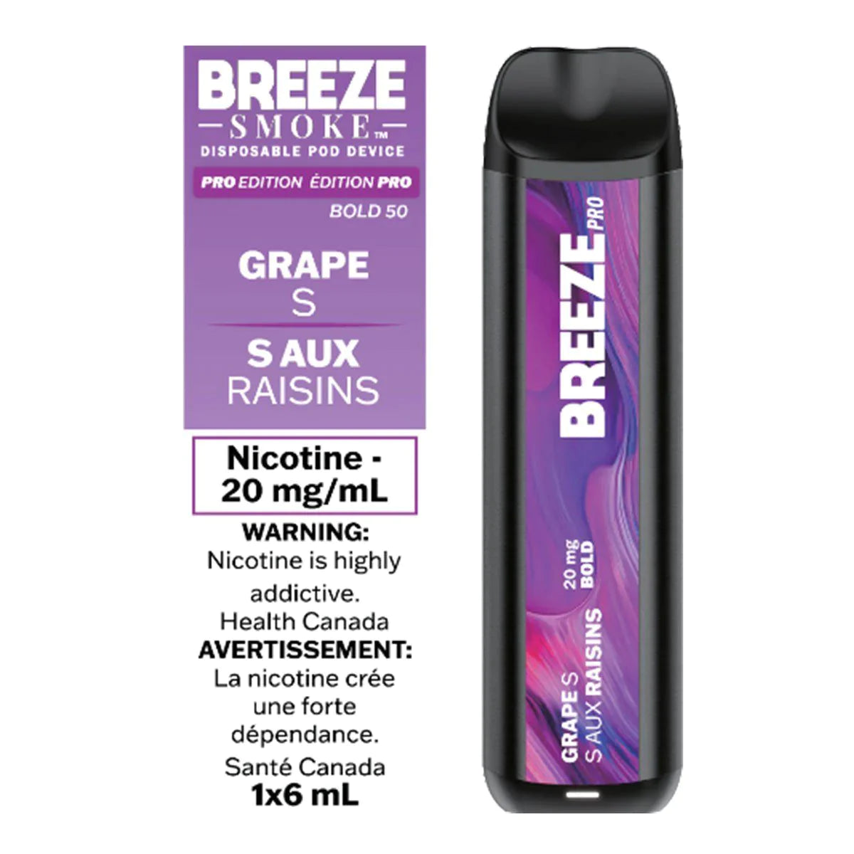 Breeze Smoke Pro Disposable Grape S 6ml