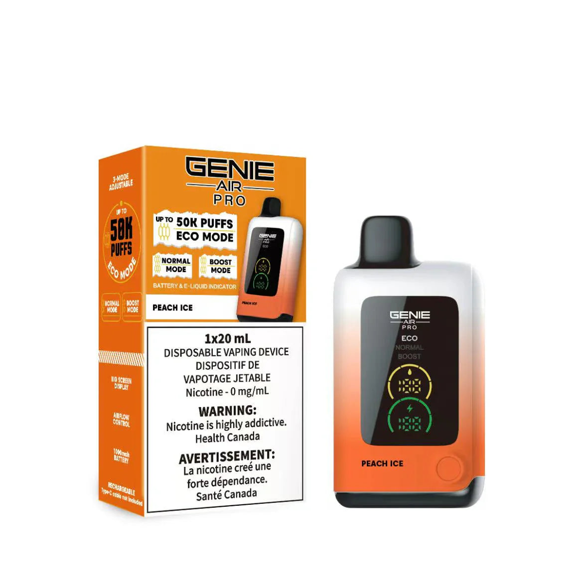 Genie Air Pro 50K Disposable Peach Ice