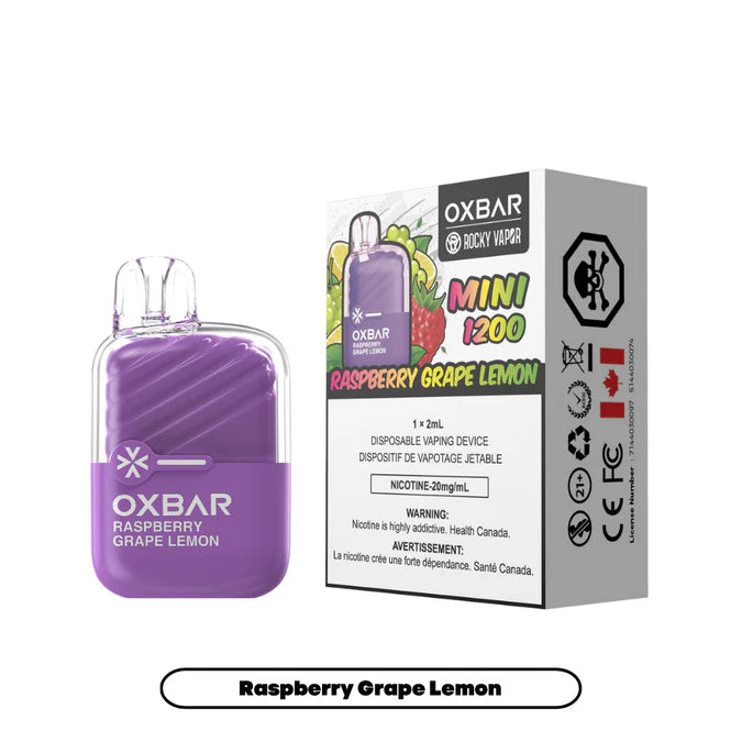 OXBAR MINI 1200 Disposable Raspberry Grape Lemon ONT