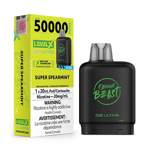 Flavour Beast G2 Ultra Level X PODS Super Spearmint Iced ONT