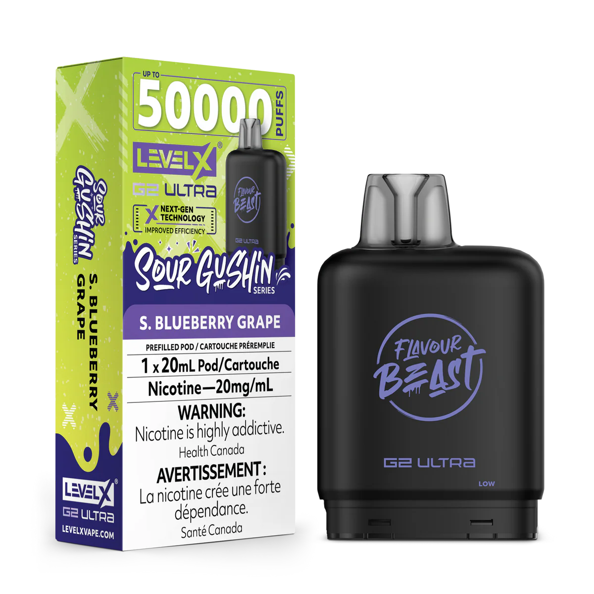 Flavour Beast G2 Ultra Level X PODS S.Blueberry Grape ONT