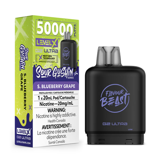 Flavour Beast G2 Ultra Level X PODS S.Blueberry Grape ONT