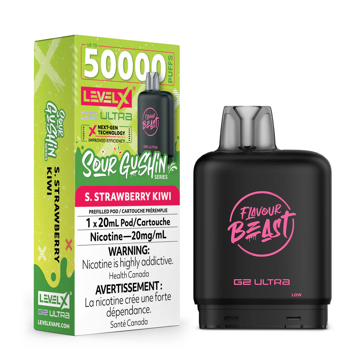Flavour Beast G2 Ultra Level X PODS S.Strawberry Kiwi ONT