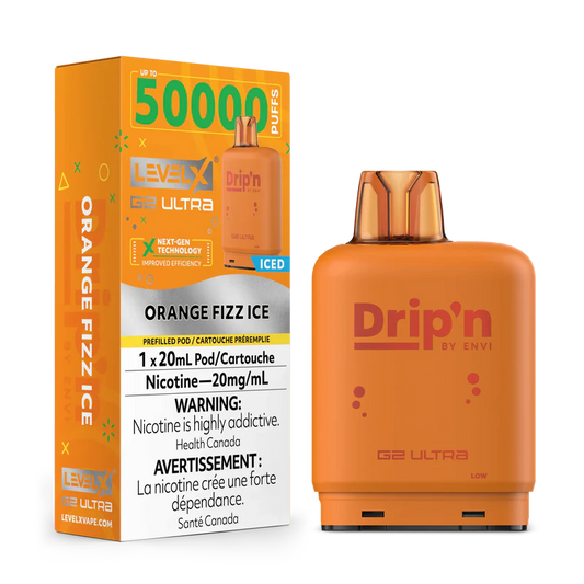 Drip’n Boost G2 Ultra Level X PODS Orange Sparkling Iced ONT