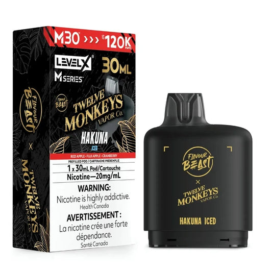Level X Flavour Beast M Series Pod 30ml Twelve Monkey Hakuna