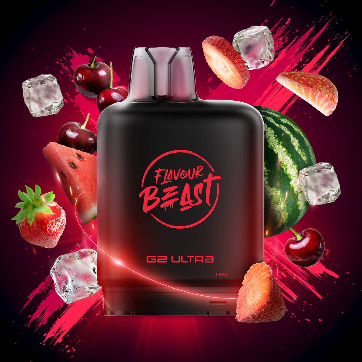 Flavour Beast G2 Ultra Level X PODS Strawberry Cherry Watermelon Iced ONT