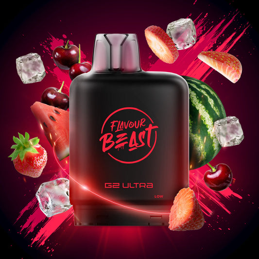 Flavour Beast G2 Ultra Level X PODS Strawberry Cherry Watermelon Iced ONT