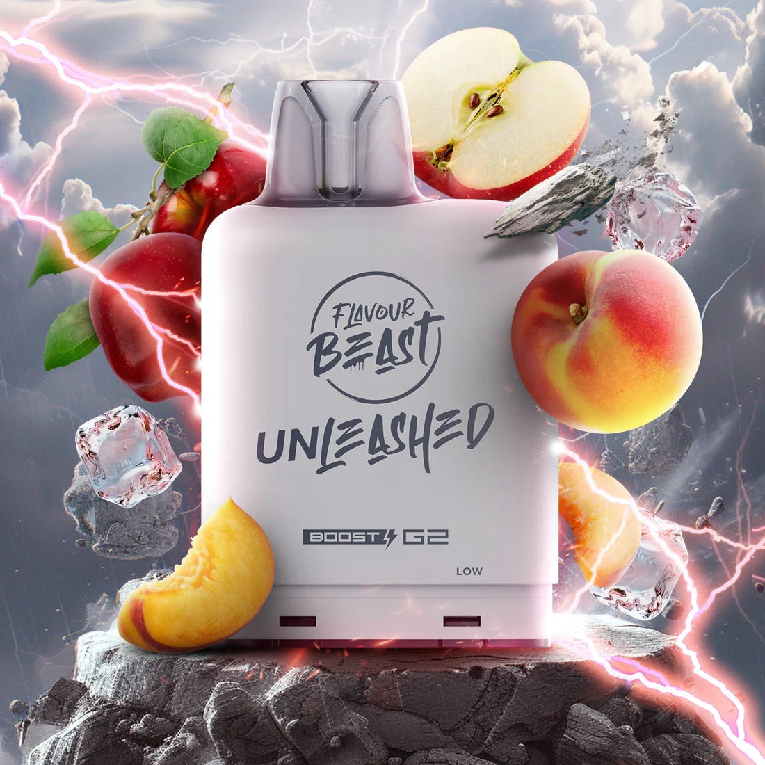 Flavour Beast Boost Level X PODS Unleashed Epic Apple Peach ONT