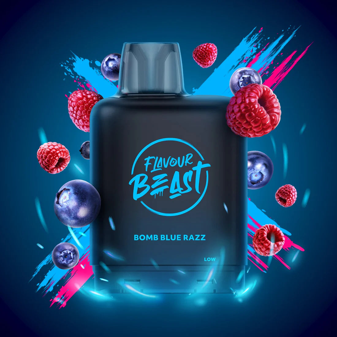 Flavour Beast Boost Level X PODS Bomb Blue Razz ONT