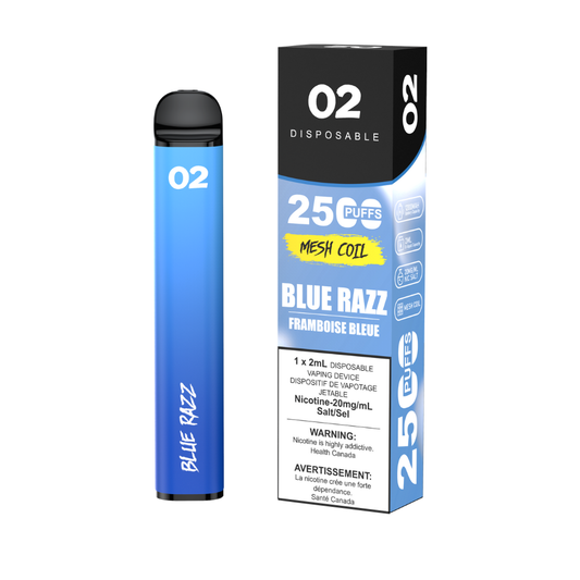 O2 Disposable 2500 Blue Razz