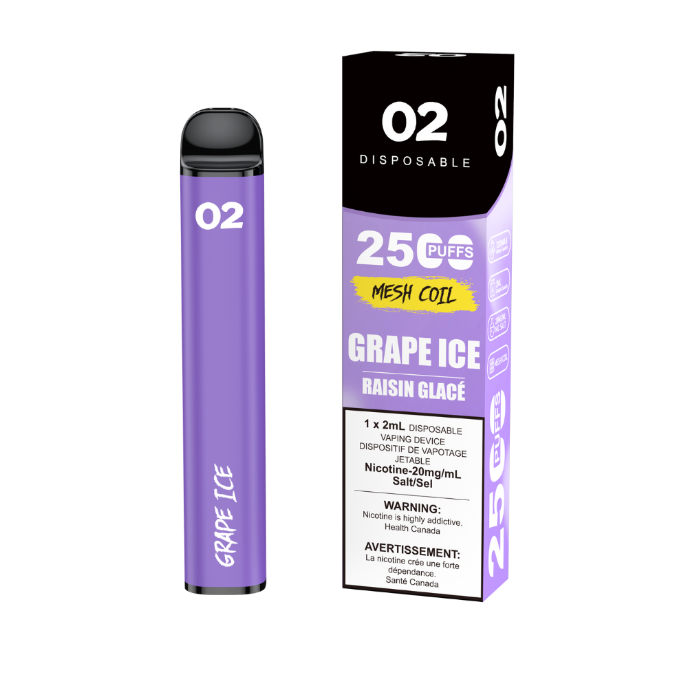 O2 Disposable 2500 Grape Ice