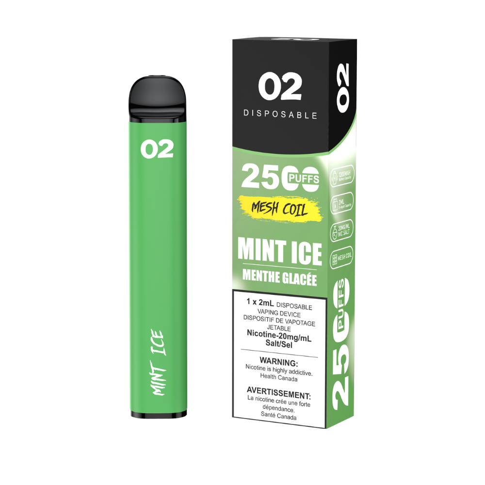 O2 Disposable 2500 Mint Ice