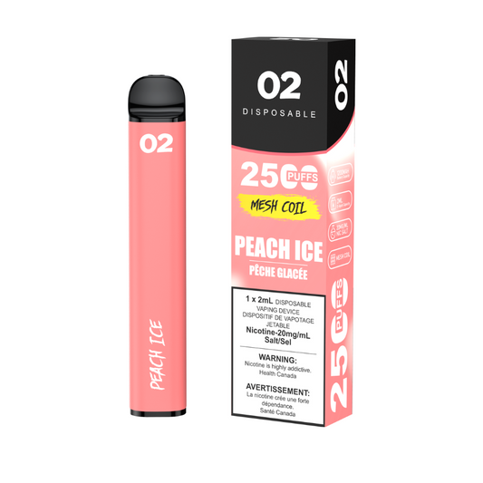 O2 Disposable 2500 Peach Ice