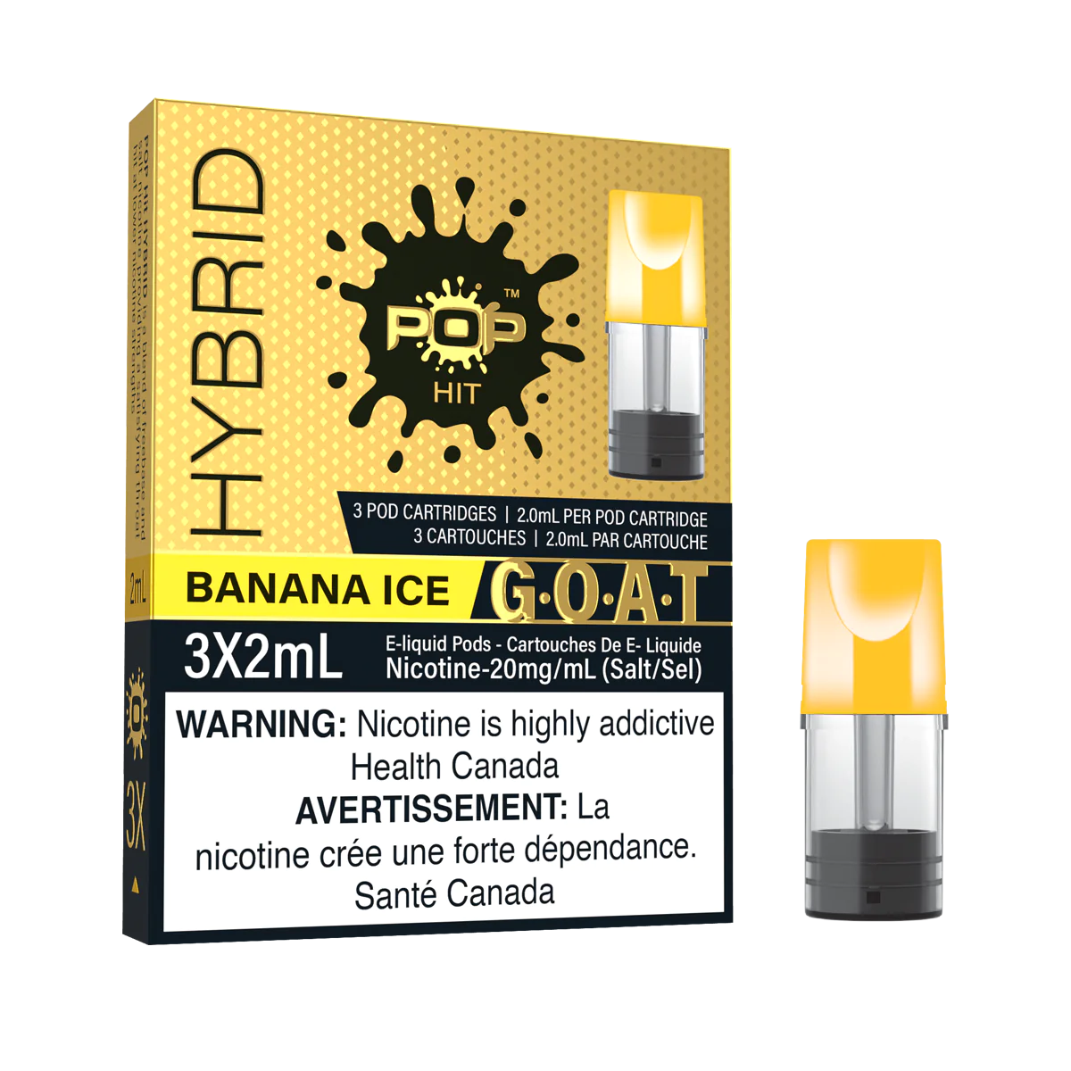 Pop Vapor Hybrid PODS G.O.A.T Banana Ice (3x2ml)