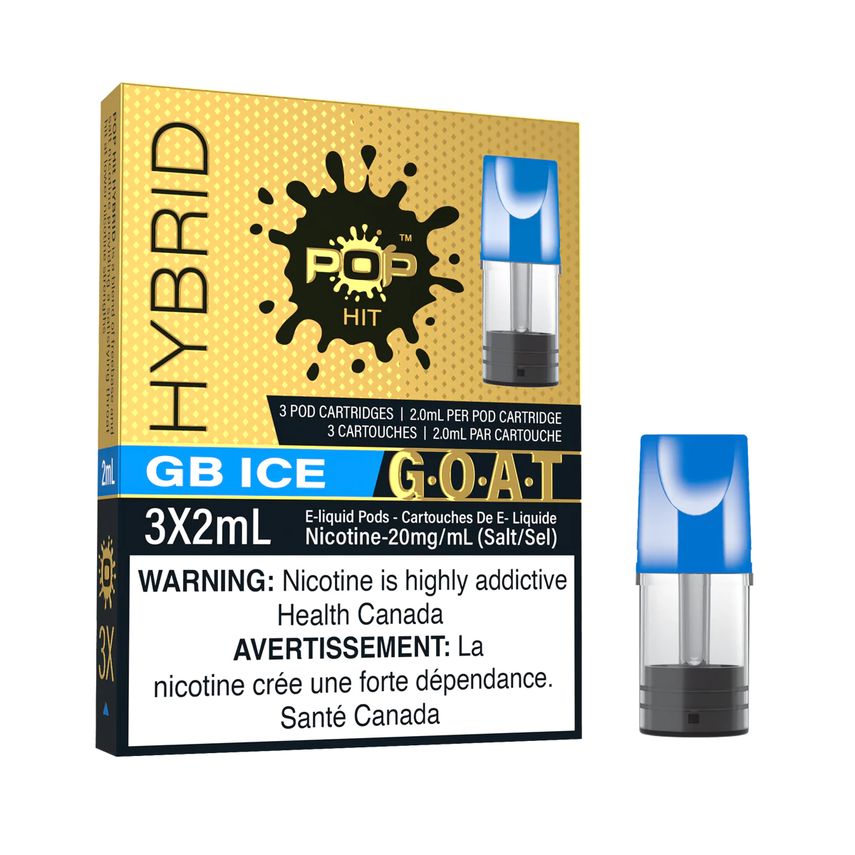 Pop Vapor Hybrid PODS G.O.A.T GB Ice (3x2ml)