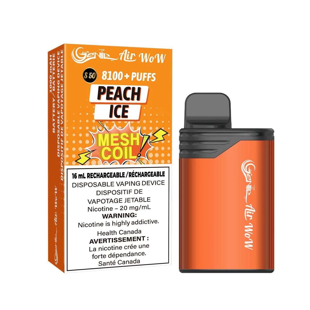 Genie Air Wow 8100 Disposable Peach Ice