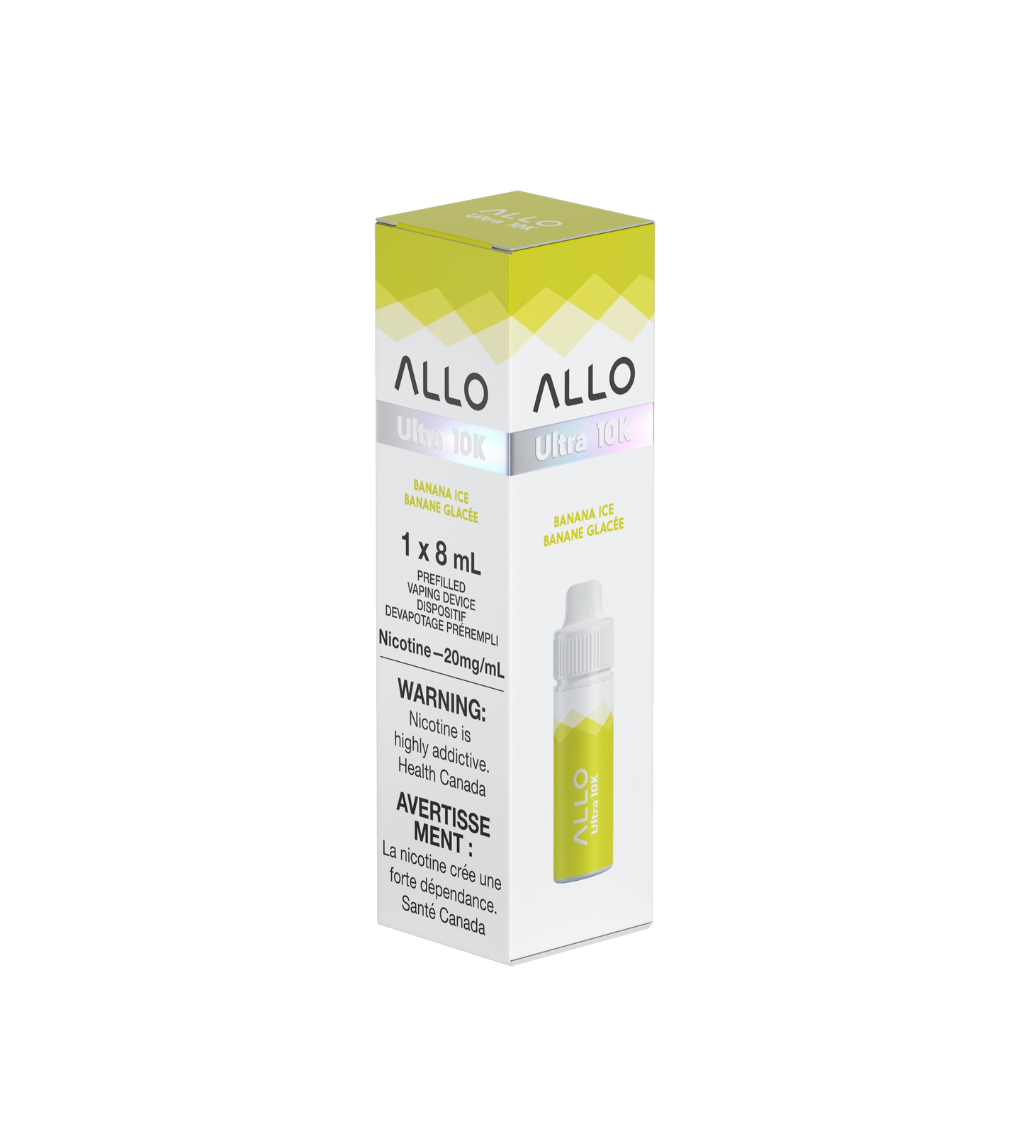 Allo Ultra 10K Hybrid Disposable Banana Ice Vaping Device Kit ONT