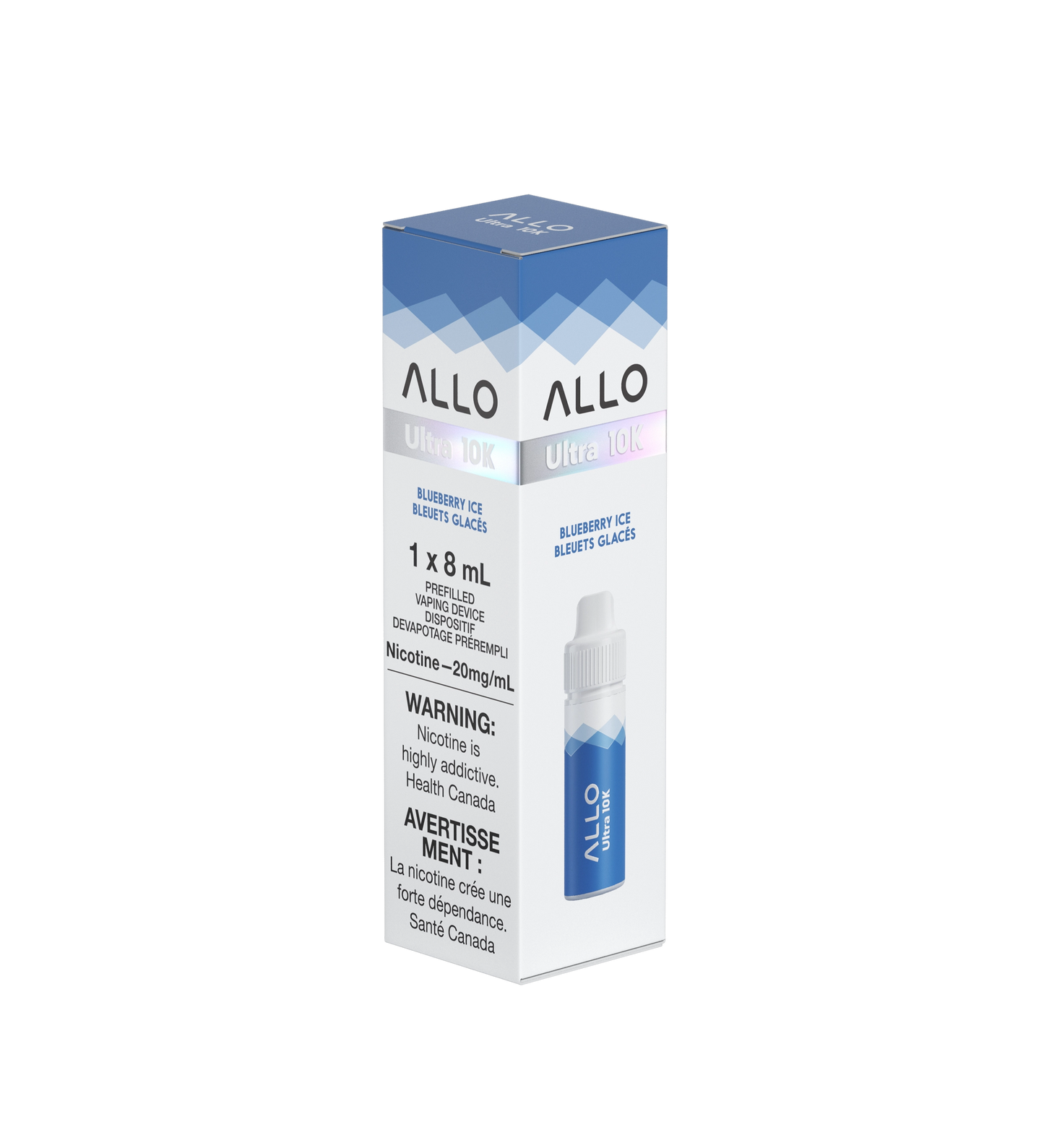 Allo Ultra 10K Hybrid Disposable Blueberry Ice Vaping Device Kit ONT