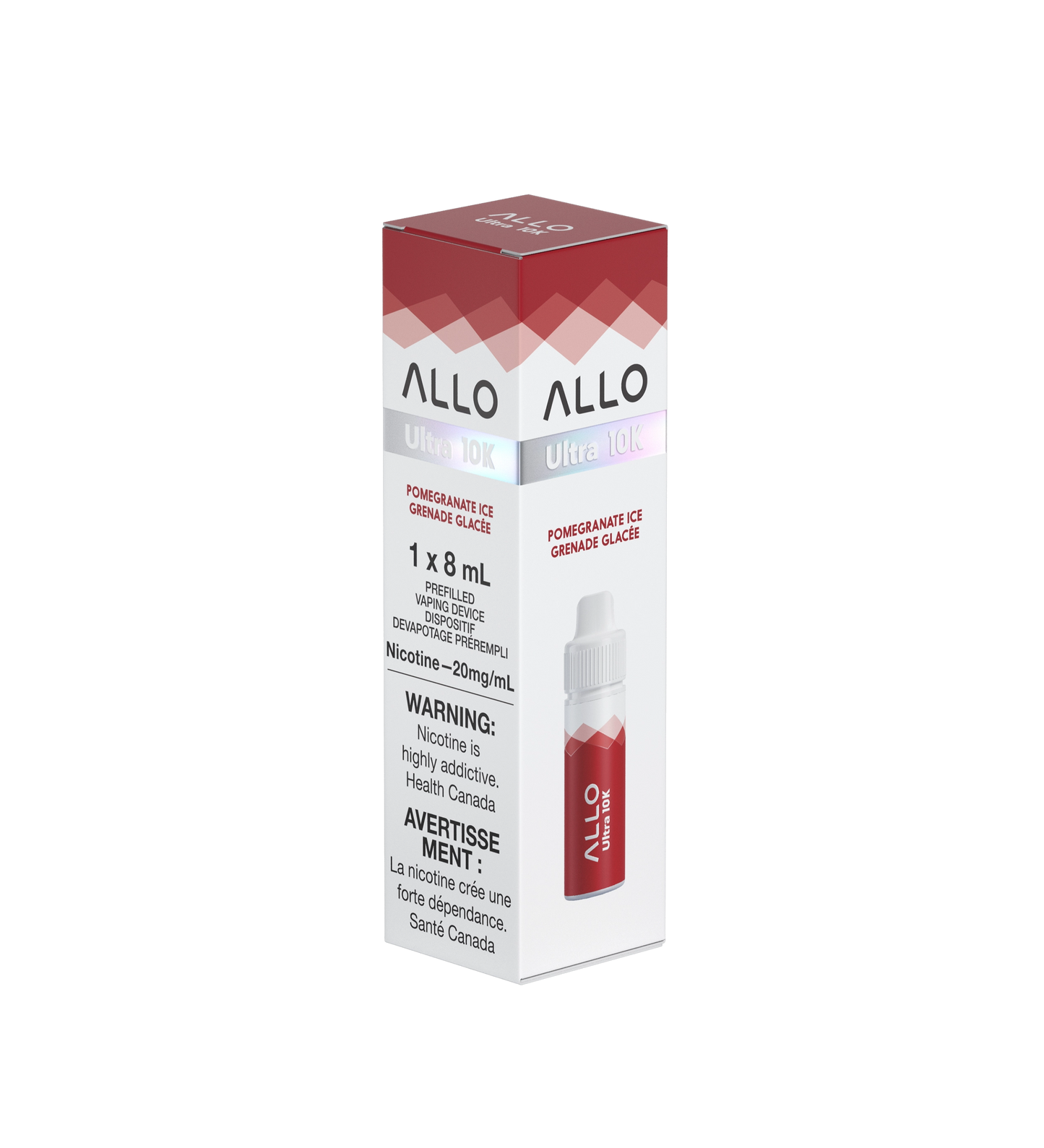 Allo Ultra 10K Hybrid Disposable Pomegranate Ice Vaping Device Kit ONT