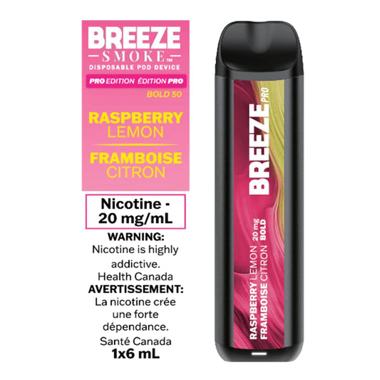 Breeze Smoke S50 Disposable Raspberry Lemon 6mL