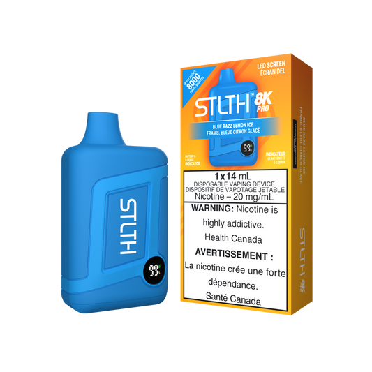 STLTH Disposable 8K PRO Blue Razz Lemon Ice ONT