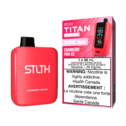 STLTH Disposable TITAN MAX 50K Cranberry Pom Ice ONT