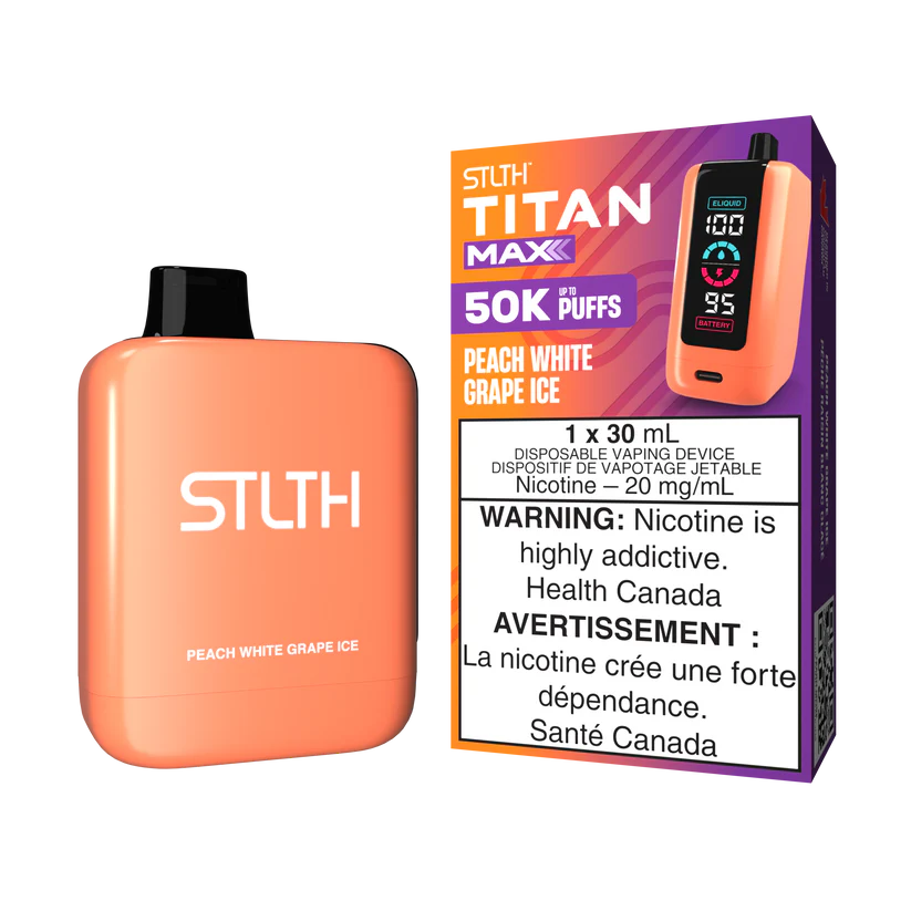 STLTH Disposable TITAN MAX 50K Peach White Grape Ice ONT