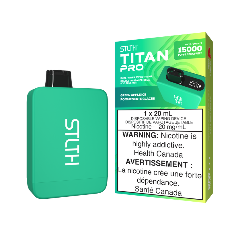 STLTH Disposable TITAN Pro 15000 Green Apple Ice ONT