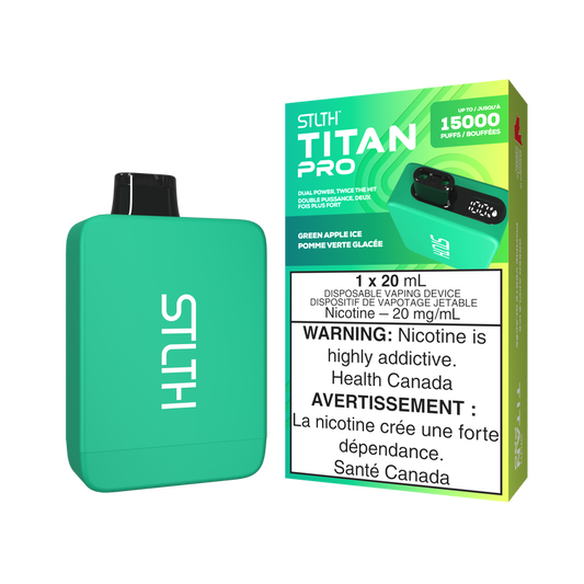 STLTH Disposable TITAN Pro 15000 Green Apple Ice ONT