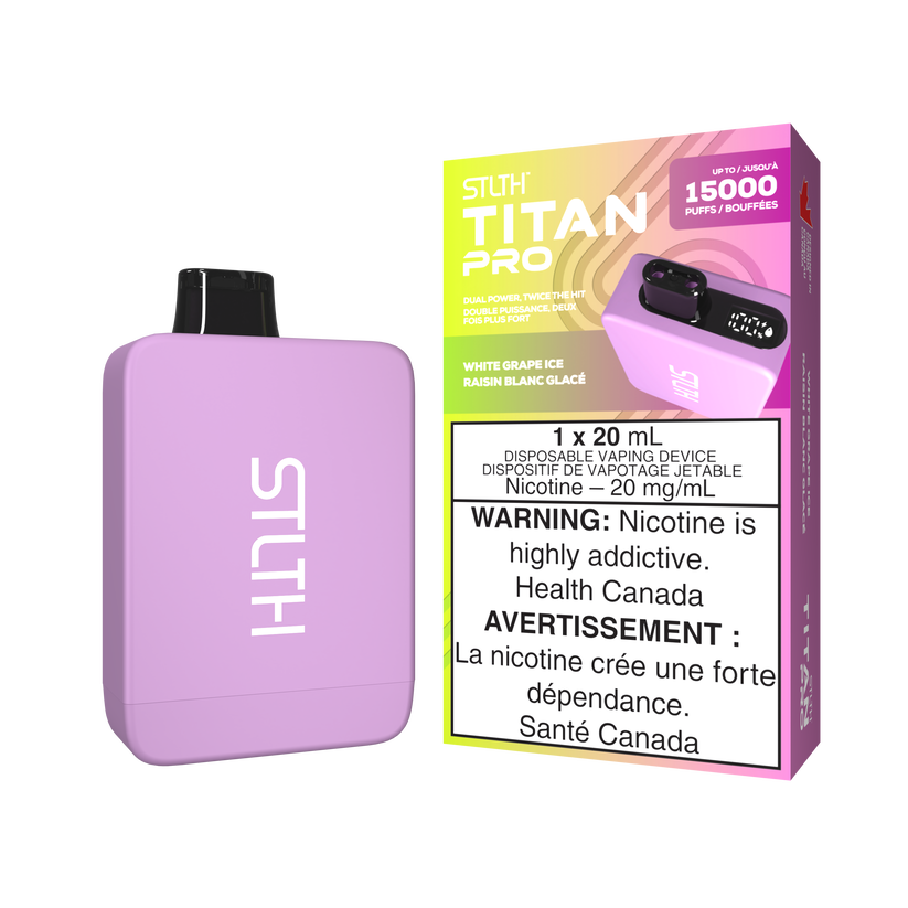 STLTH Disposable TITAN Pro 15000 White Grape Ice