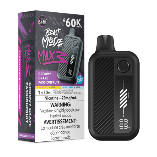 Flavour Beast Disposable Mode Max 3 60K Groovy Grape Passionfruit Iced