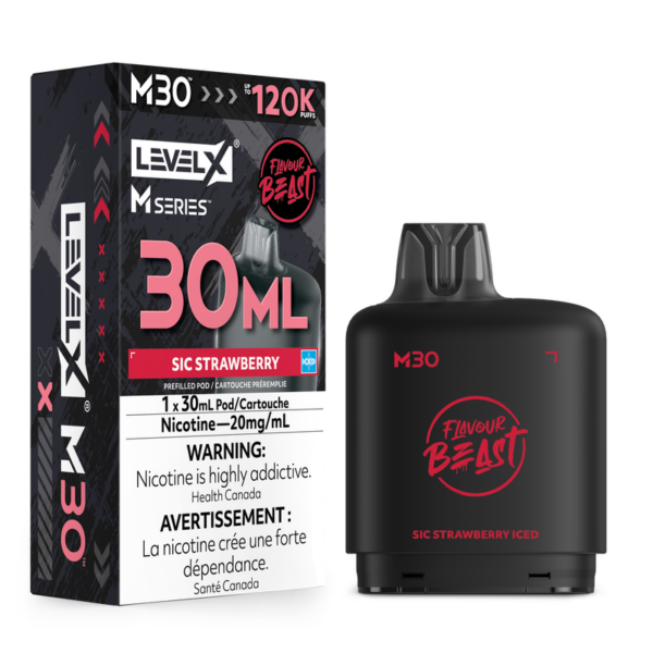 Level X Flavour Beast M Series Pod 30ml Sic Strawberry Iced
