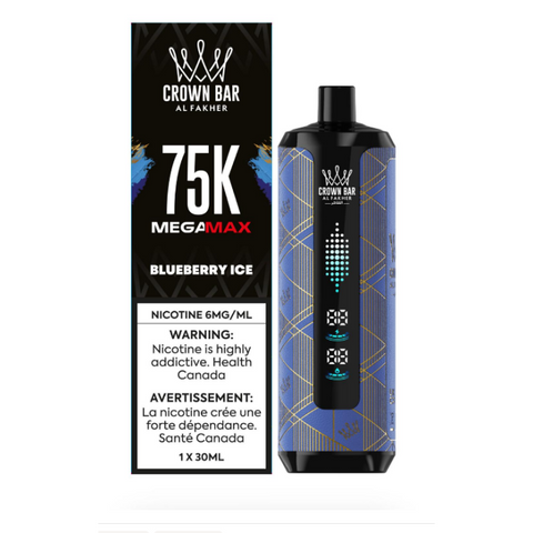 AL Fakher Crown Bar 75K MegaMax Disposable Blueberry Ice ONT