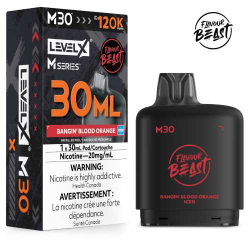 Level X Flavour Beast M Series Pod 30ml Bangin’ Blood Orange Iced