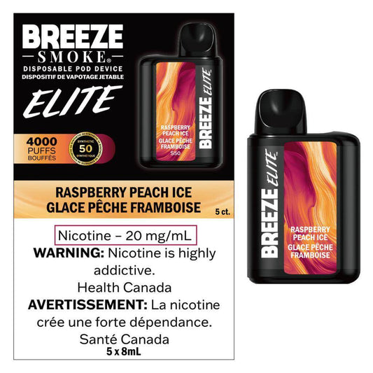 Breeze Elite 4000 Disposable Raspberry Peach Ice