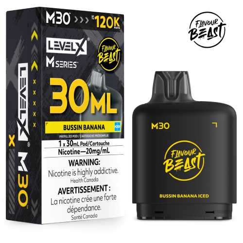 Level X Flavour Beast M Series Pod 30ml Bussin Banana Iced