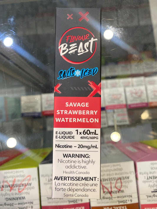 Flavour Beast Salts Savage Strawberry Watermelon Iced ONT