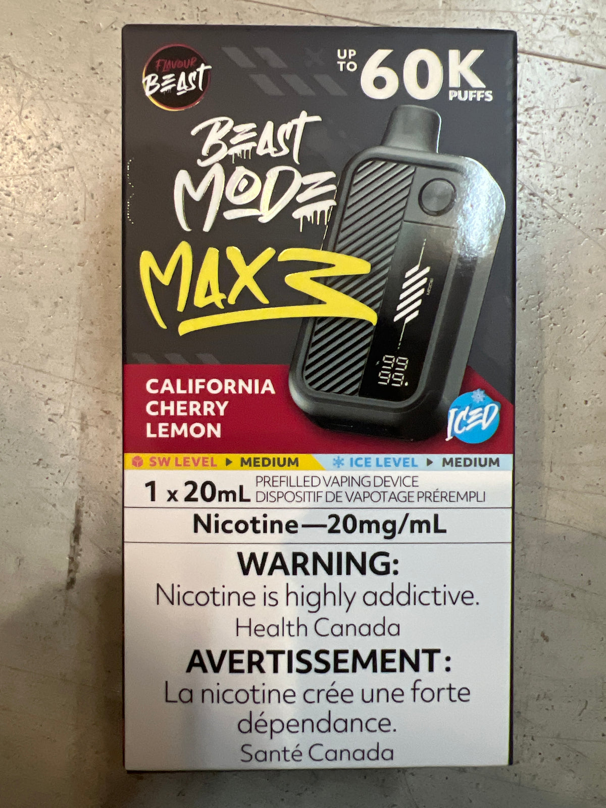 Flavour Beast Disposable Mode Max 3 60K California Cherry Lemon Ice