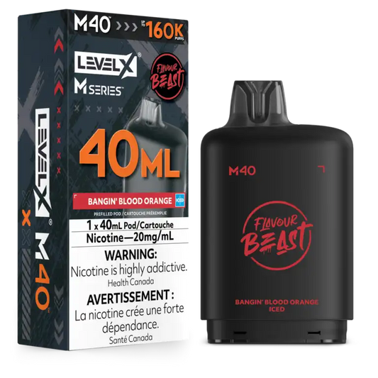 Level X Flavour Beast M Series Pod 40ml Bangin’ Blood Orange Iced