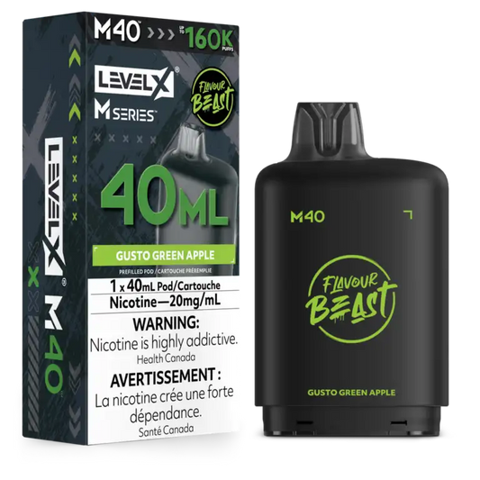 Level X Flavour Beast M Series Pod 40ml Gusto Green Apple