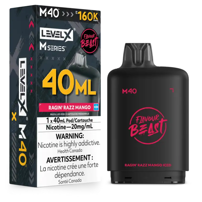 Level X Flavour Beast M Series Pod 40ml Ragin’ Razz Mango Iced